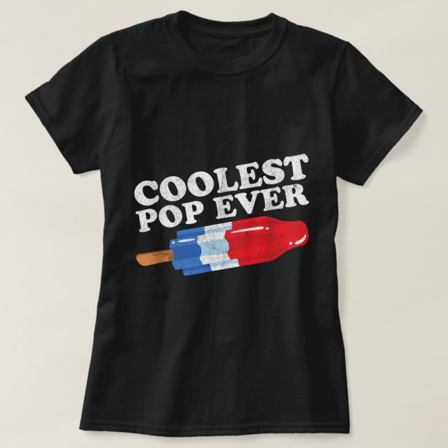 Camiseta Mens Coolest Pop Ever Popsicle Funny Retro Bomb Fa (Frente do Design)