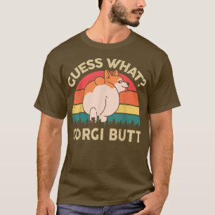 Camiseta Mens Corgi Adivinha O Que O Bumbum Corgi Engraçado