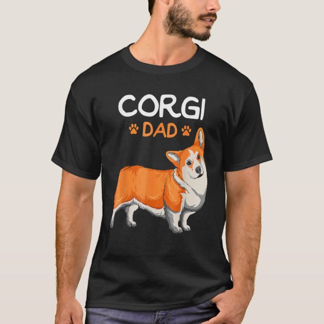 Camiseta Mens Corgi Dad Dog Father  Men Fathers Day (Frente)