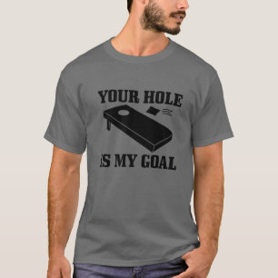 Camiseta Mens Cornhole O Seu Buraco É O Meu Corno Engraçado