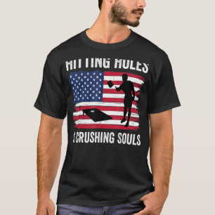Camiseta Mens Cornhole Vintage EUA Bandeira do Corno Patrió