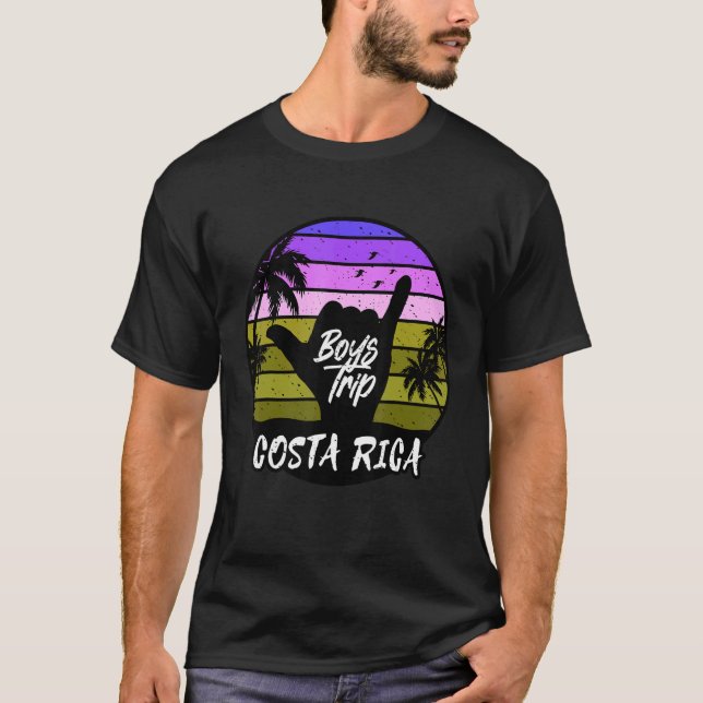 Camiseta Mens Costa Rica Caras Correspondendo Surfer Shaka  (Frente)