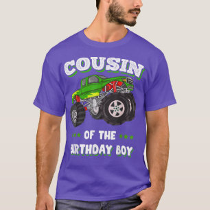 Camiseta Mens Cousin Of The Birthday Boy Fathers Monster Tr