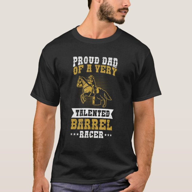 Camiseta Mens Cowgirls & Barrel Racing Design for a Dad of  (Frente)