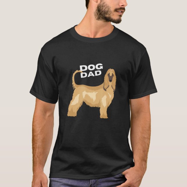 Camiseta Mens Cream Afghan Hound Dog Pai (Frente)