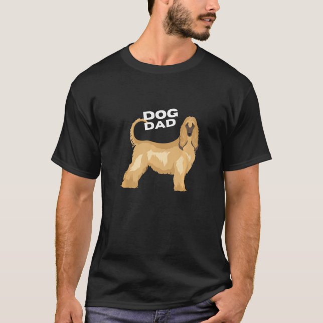 Camiseta Mens Cream Afghan Hound Dog Pai (Frente)