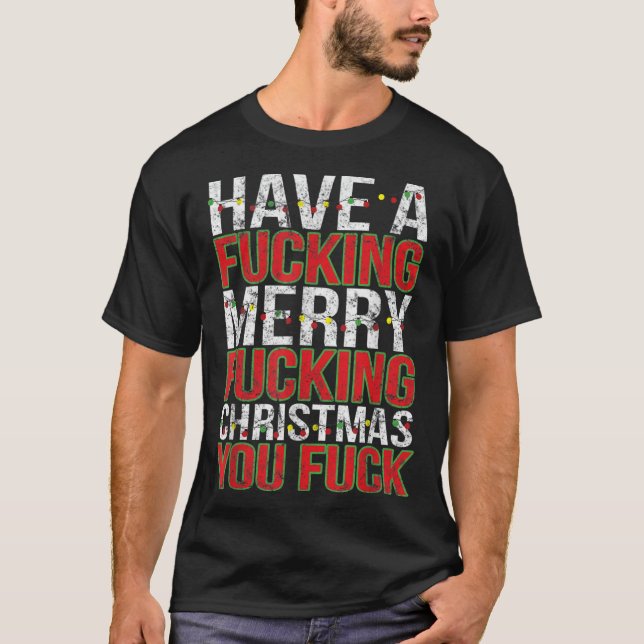 Camiseta Mens Crude Adulto Humor Bah Humbug Gift Feliz (Frente)