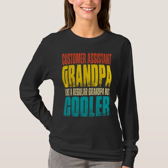 Camiseta Mens Customer Assistant Grandpa Like a Regular Gra (Frente)