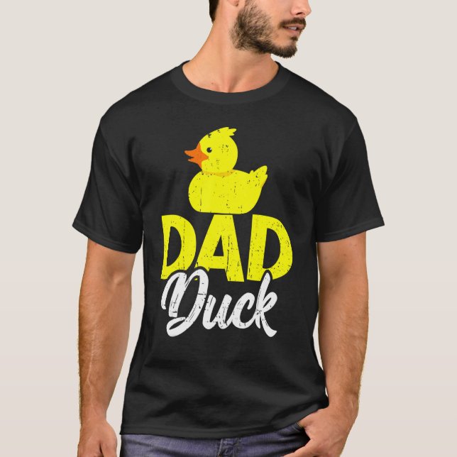 Camiseta Mens Cute Duckets Pai Dia de os pais Duck (Frente)