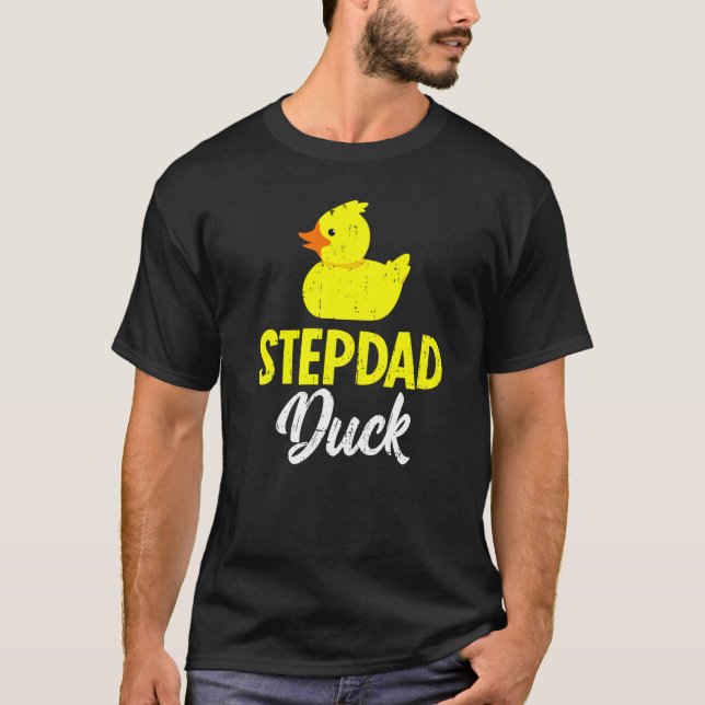 Camiseta Mens Cute Duckies Stepdad Duck do Pai (Frente)