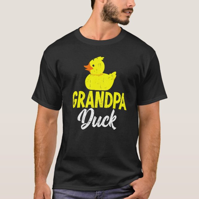 Camiseta Mens Cute Duckling    Duckies Vovô Duck do Pai (Frente)