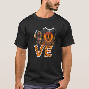 Camiseta Mens Cute Pumpkin Pirata Com Expressão Lo