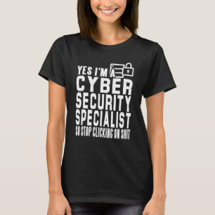 Camiseta Mens Cyber Security Expert para White Hacker De