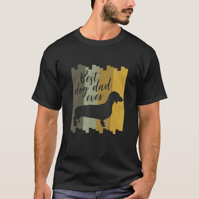 Camiseta Mens Dachshund Retro Teckel (Frente)