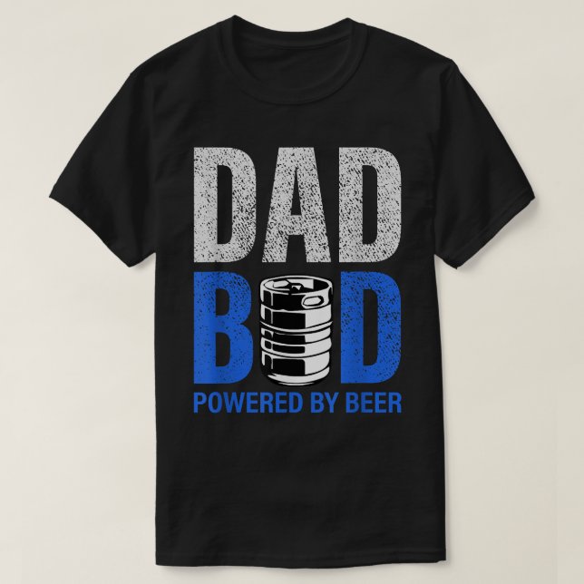 Camiseta Mens Dad Bod Powered By Drinking Beer Have A Cold  (Frente do Design)