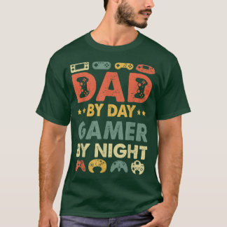 Camiseta Mens Dad By Day Gamer By Night T Funny Gamer Dad F