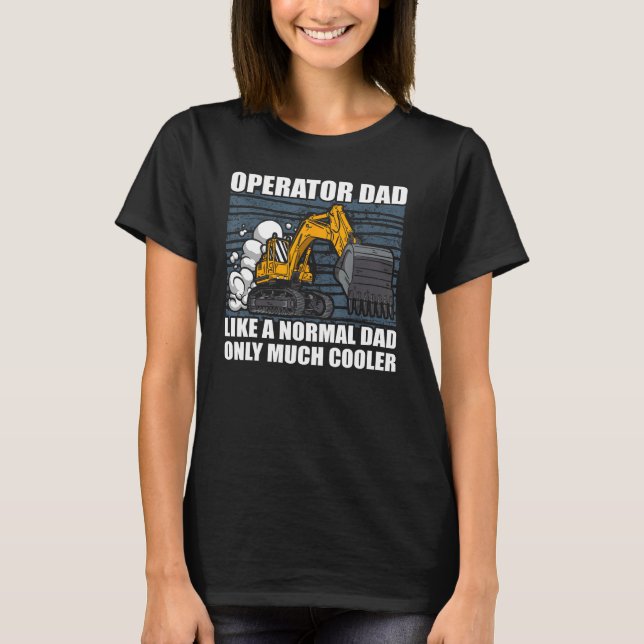 Camiseta Mens Dad Excavator Operator Heavy Equipment Constr (Frente)