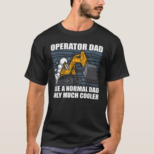 Camiseta Mens Dad Excavator Operator Heavy Equipment Constr (Frente)