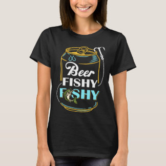 Camiseta Mens Dad Fishing  for Men  Beer Fishy Fishy