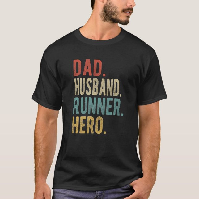 Camiseta Mens Dad Husband Runner Hero (Frente)