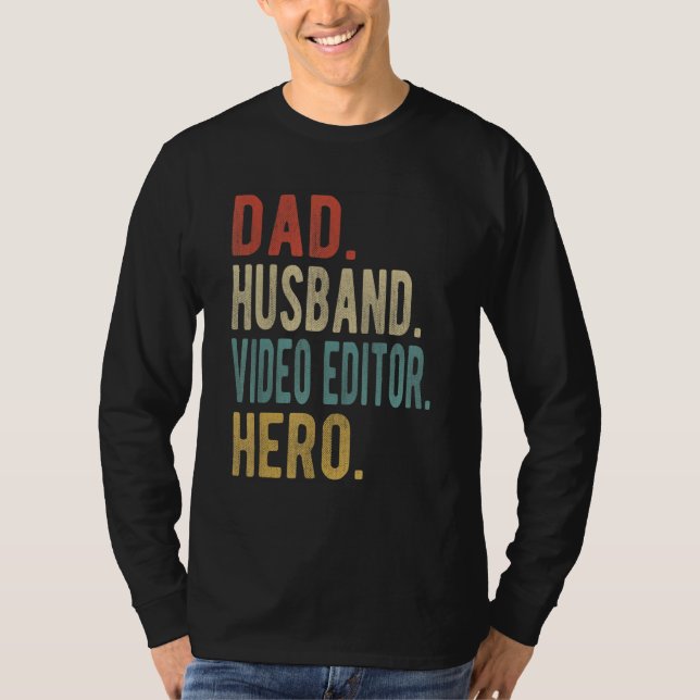 Camiseta Mens Dad Husband Video Editor Hero (Frente)