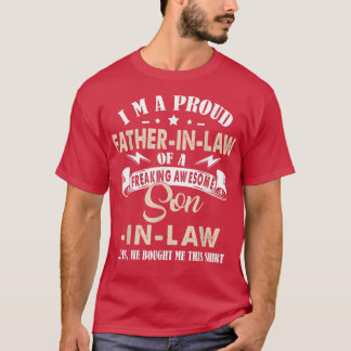 Camiseta Mens Dad I'm A Proud FatherInLaw Of A Freaking Awe