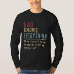 Camiseta Mens Dad Knows Everything Shirt Grandpa knows<br><div class="desc">Mens Dad Knows Everything Shirt Grandpa knows evrything Shirt. Perfect gift for your dad,  mom,  papa,  men,  women,  friend and family members on Thanksgiving Day,  Christmas Day,  Mothers Day,  Fathers Day,  4th of July,  1776 Independent day,  Veterans Day,  Halloween Day,  Patrick's Day</div>