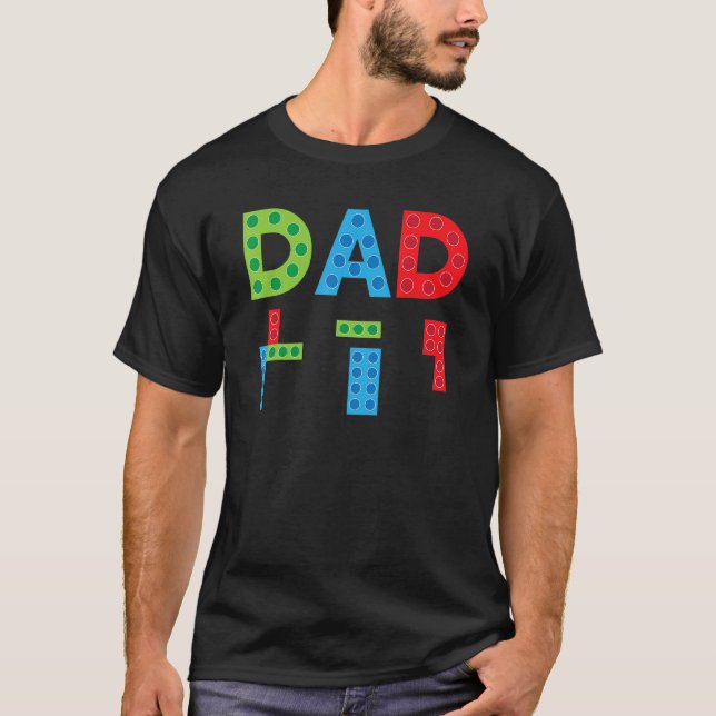 Camiseta Mens Dad Master Builder Father Building Blocks Bri (Frente)