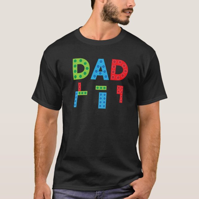 Camiseta Mens Dad Master Builder Father Building Blocks Bri (Frente)