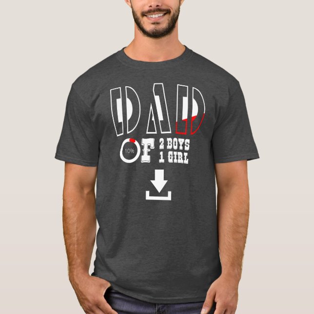 Camiseta Mens DAD of 2 Boys 1 girl father or grandpa of 3 (Frente)