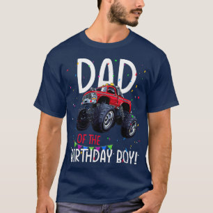 Camiseta Mens Dad of the Birthday Boy Monster Truck Birthda