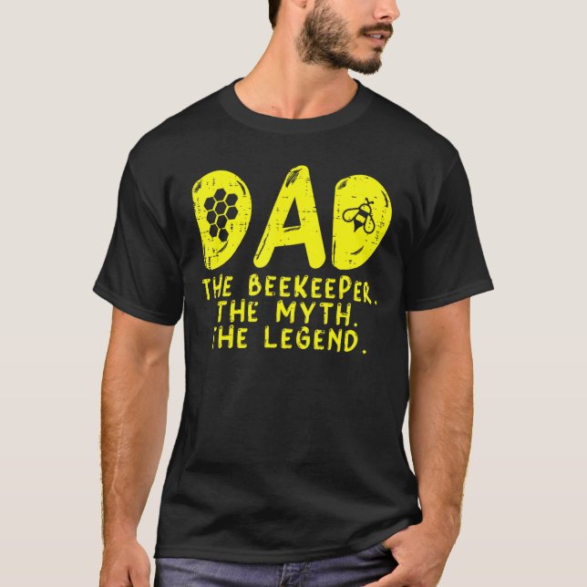 Camiseta Mens Dad The Beekeeper Myth Legend Beekeeping Bee  (Frente)