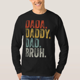 Camiseta Mens Dada Pai Bruh Dia de os pais Retro Vinta