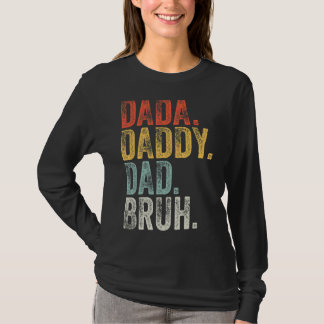 Camiseta Mens Dada Pai Bruh Dia de os pais Retro Vinta