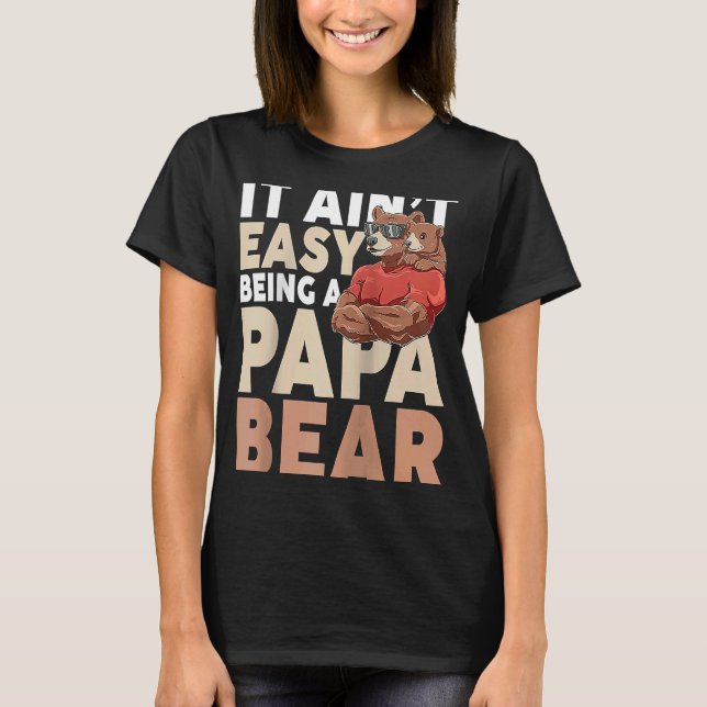 Camiseta Mens Dadabear Pai Bear Idea Óculos de sol Pai Ragl (Frente)