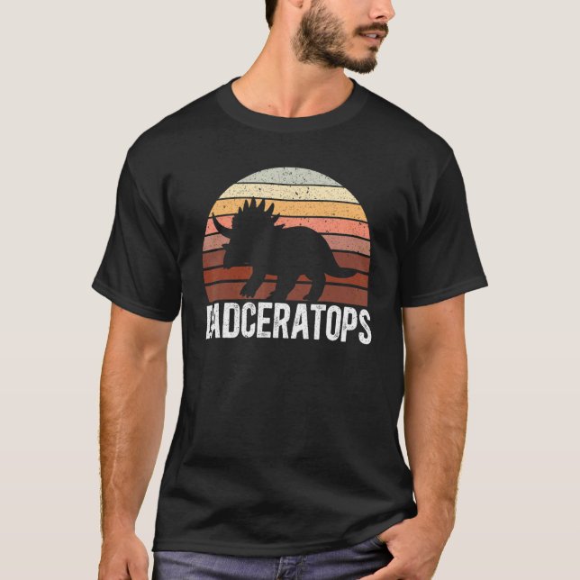 Camiseta Mens Dadceratops Triceratops Dinosaur Prehistoric  (Frente)