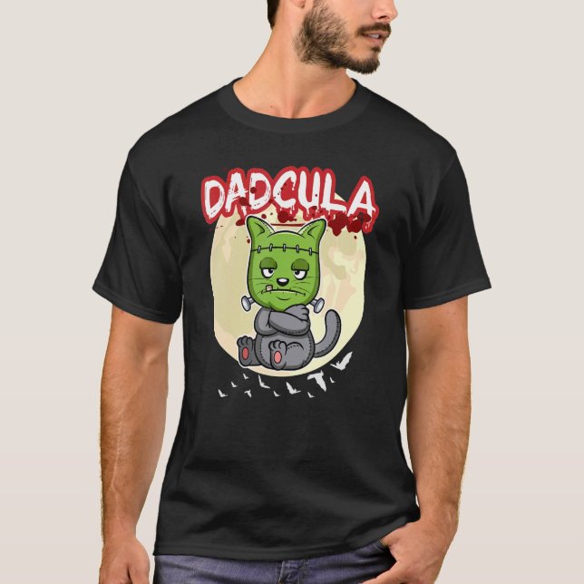 Camiseta Mens Dadcula Dracule Pai Vampiro Partido F (Frente)