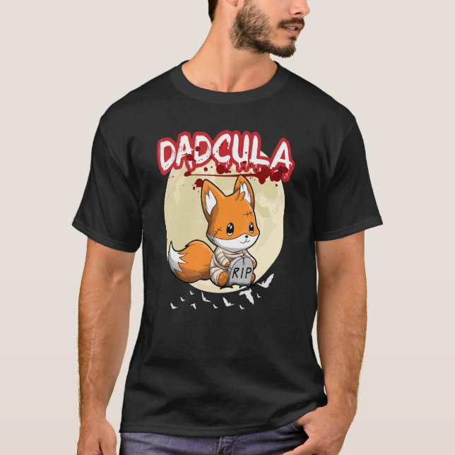 Camiseta Mens Dadcula Dracule Pai Vampiro Partido F (Frente)