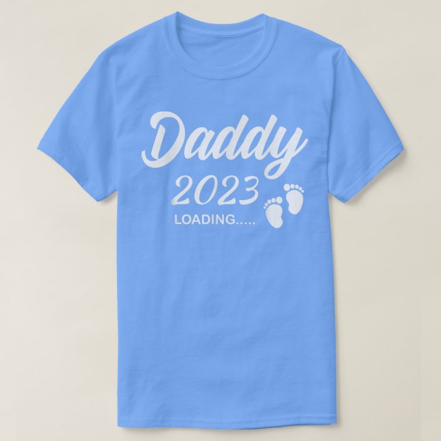 Camiseta Mens Daddy 2023 Loading Future New Dad Pregnancy A (Frente do Design)