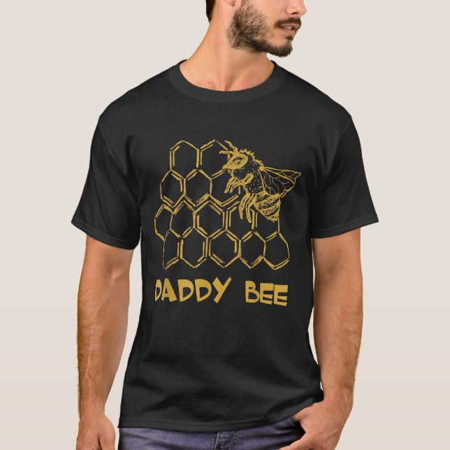 Camiseta Mens Daddy Bee Distressed Beekeeper Bee Daddy (Frente)