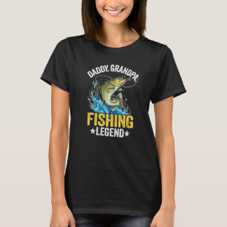 Camiseta Mens Daddy Grandpa Fishing Legend Fisherman Dad Fi