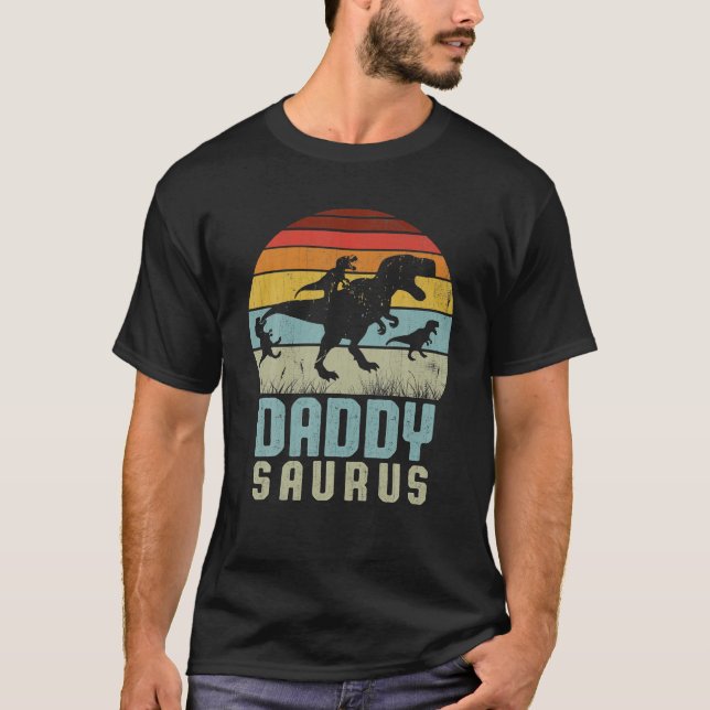 Camiseta Mens Daddysaurus Daddysaurus Rex Dia de os pais (Frente)