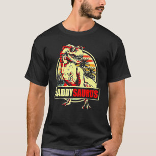 Camiseta Mens Daddysaurus Dia de os pais Rex Dinossaur Pai