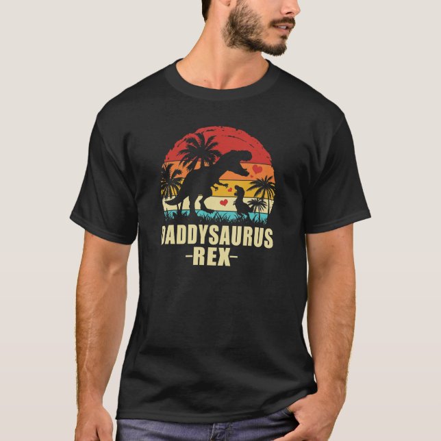 Camiseta Mens Daddysaurus Dinossaur Tsht Rex Dia Pai Fo (Frente)
