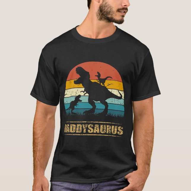Camiseta Mens Daddysaurus T Rex Dia de os pais Pai Saurus (Frente)