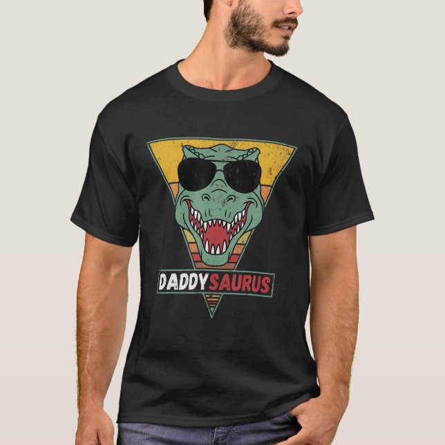 Camiseta Mens Daddysaurus T Rex Dinosaur Funny Daddysaurus (Frente)