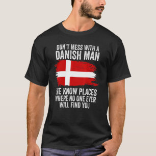 Camiseta Mens Danish Flag Dinamarca