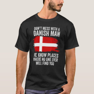 Camiseta Mens Danish Flag Dinamarca