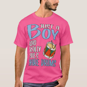 Camiseta Mens Dão Apenas Um Menino Que Ama Tambores