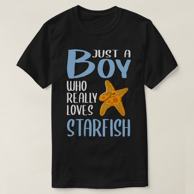 Camiseta Mens Dão Starfish Apenas Um Menino Que Realmente A (Frente do Design)